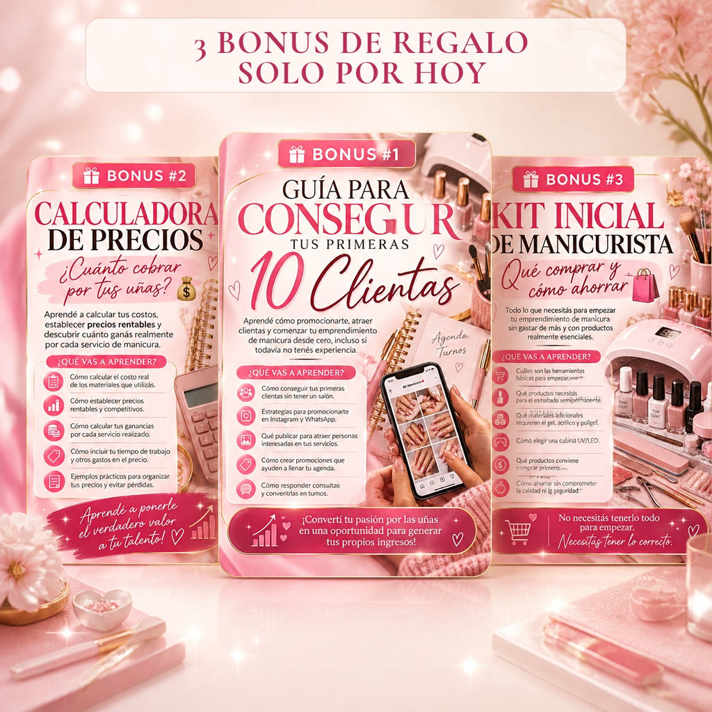 CURSO GRABADO MANICURA + 3 BONUS DE REGALO